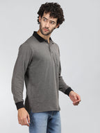 Neva Men Polo Neck Full Sleeves T-shirt Striped pattern