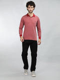 Neva Men Polo Neck Full Sleeves T-shirt Striped pattern