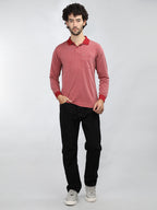 Neva Men Polo Neck Full Sleeves T-shirt Striped pattern