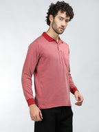 Neva Men Polo Neck Full Sleeves T-shirt Striped pattern