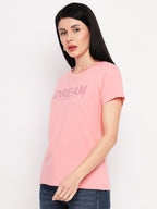 Neva Women T-shirt Half sleeves Round Neck Typography pattern Regular Fit