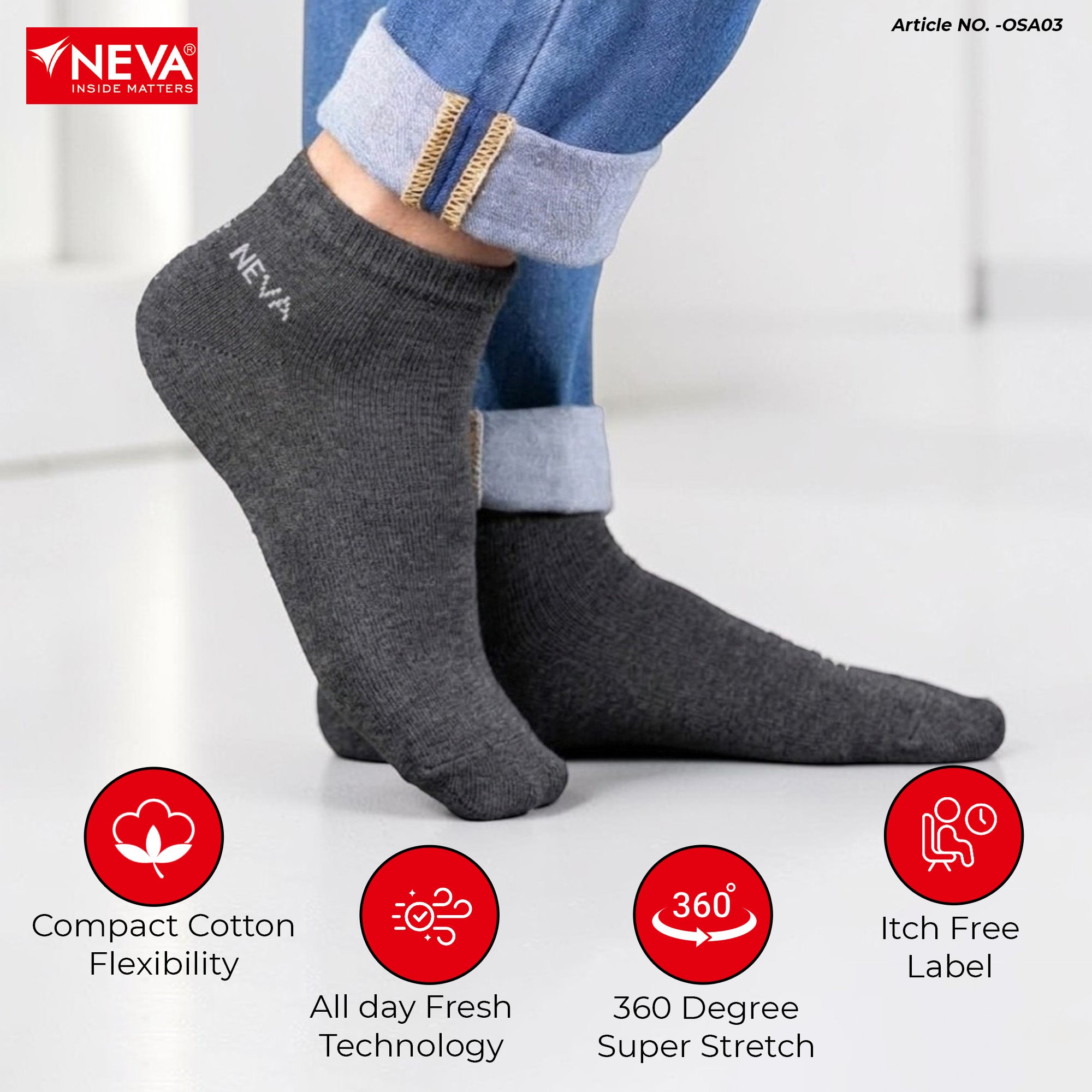 Ankle length sock (Pack of 4)