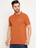 Neva Men Polo Neck Half Sleeves T-shirt Solid Pattern Chest Pocket