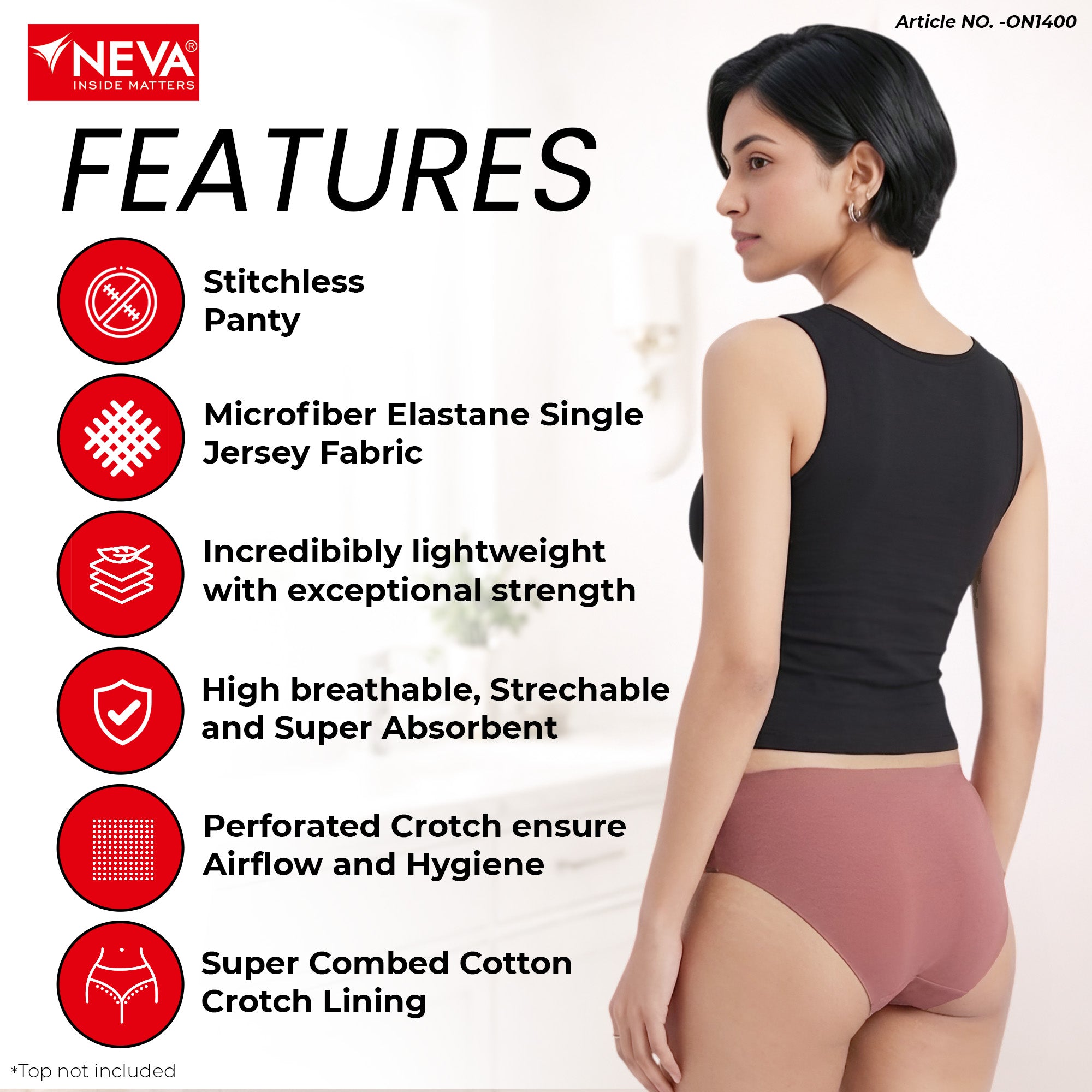 Seamless Mid-waist panties (Pack of 3)