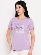 Neva Women T-shirt Half sleeves Round Neck Typography pattern Regular Fit