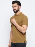 Neva Men Polo Neck Half Sleeves T-shirt Solid Pattern Chest Pocket