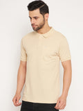 Neva Men Polo Neck Half Sleeves T-shirt Solid Pattern Chest Pocket