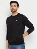 LIVFREE MEN'S SOLID ROUND NECK  SWEATSHIRT WITH LOGO