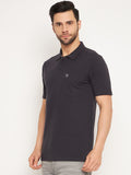 Neva Men Polo Neck Half Sleeves T-shirt Solid pattern Chest Pocket