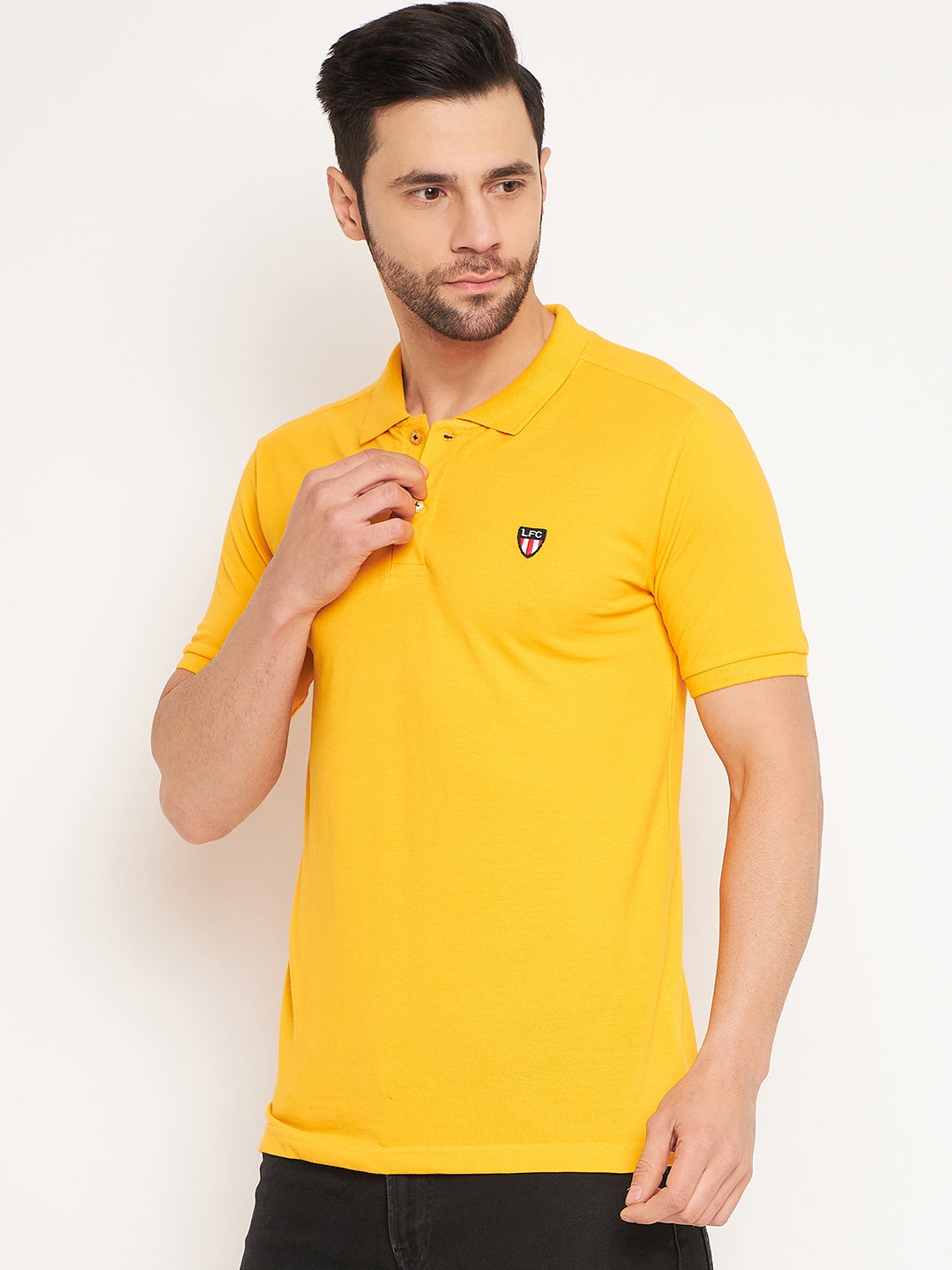 Neva Men Polo Neck Half Sleeves T-shirt Solid pattern