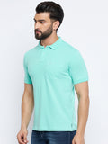 Neva Men Polo Neck Half Sleeves T-shirt Solid Pattern Chest Pocket