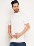 Neva Men Polo Neck Half Sleeves T-shirt Solid Pattern