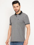 Neva Men Polo Neck Half Sleeves T-shirt Striped pattern