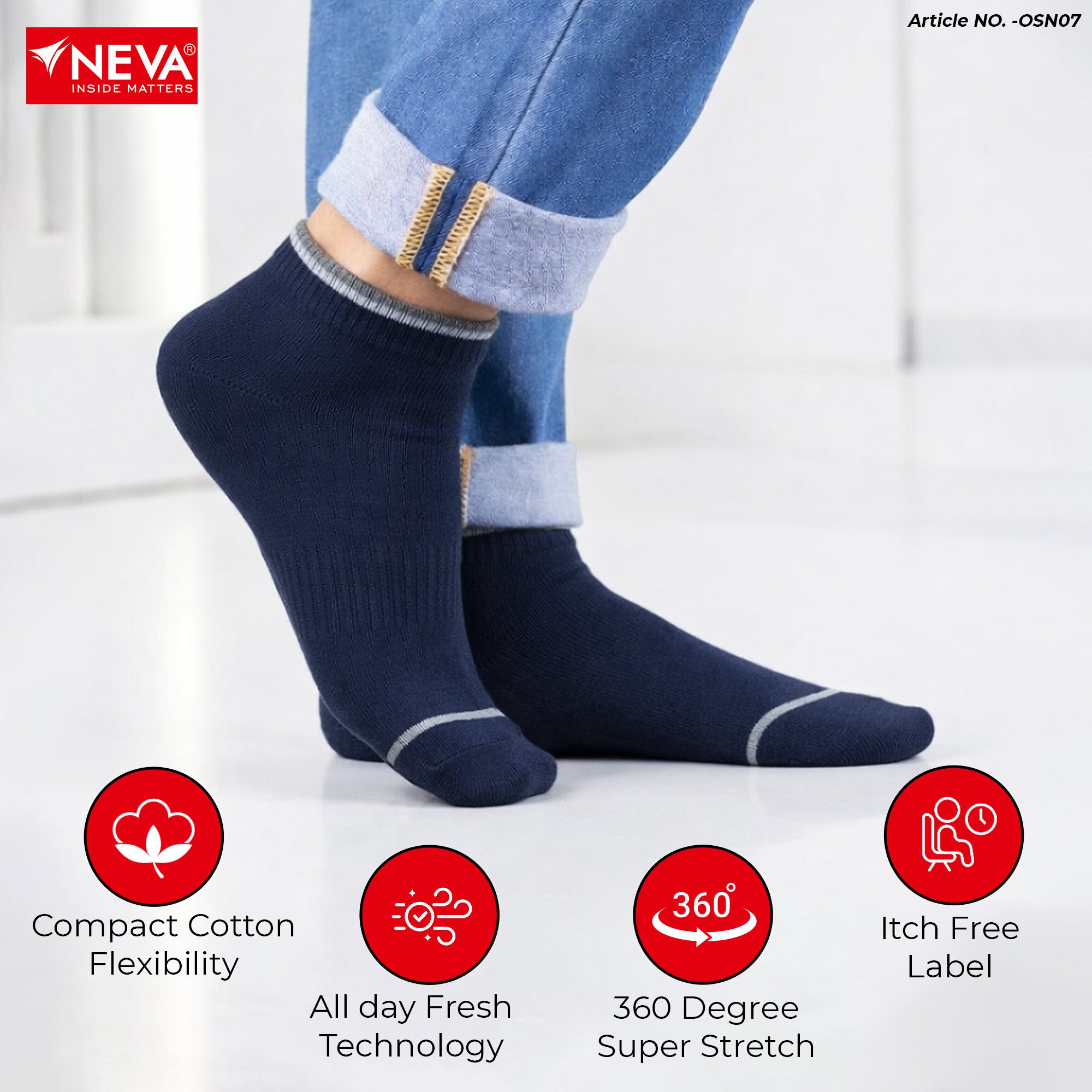 Ankle length socks (Pack of 4)