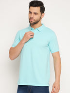Neva Men Polo Neck Half Sleeves T-shirt Solid Pattern