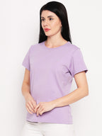 Neva Women T-shirt Half sleeves Round Neck Solid pattern Regular Fit
