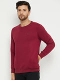 LIVFREE MEN'S SOLID ROUND NECK  SWEATSHIRT WITH LOGO