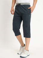 Neva Men Capri Elasticated drawstring waistband side pockets solid pattern