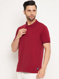 Neva Men Polo Neck Half Sleeves T-shirt Solid pattern Chest Pocket