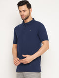 Neva Men Polo Neck Half Sleeves T-shirt Solid Pattern