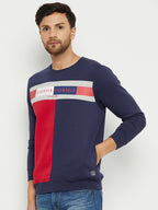 LIVFREE MEN'S ROUND NECK COLOR BLOCK SWEATSHIRT