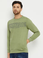 LIVFREE MEN'S ROUND-NECK TYPOGRAPHIC PRINT SWEATSHIRT