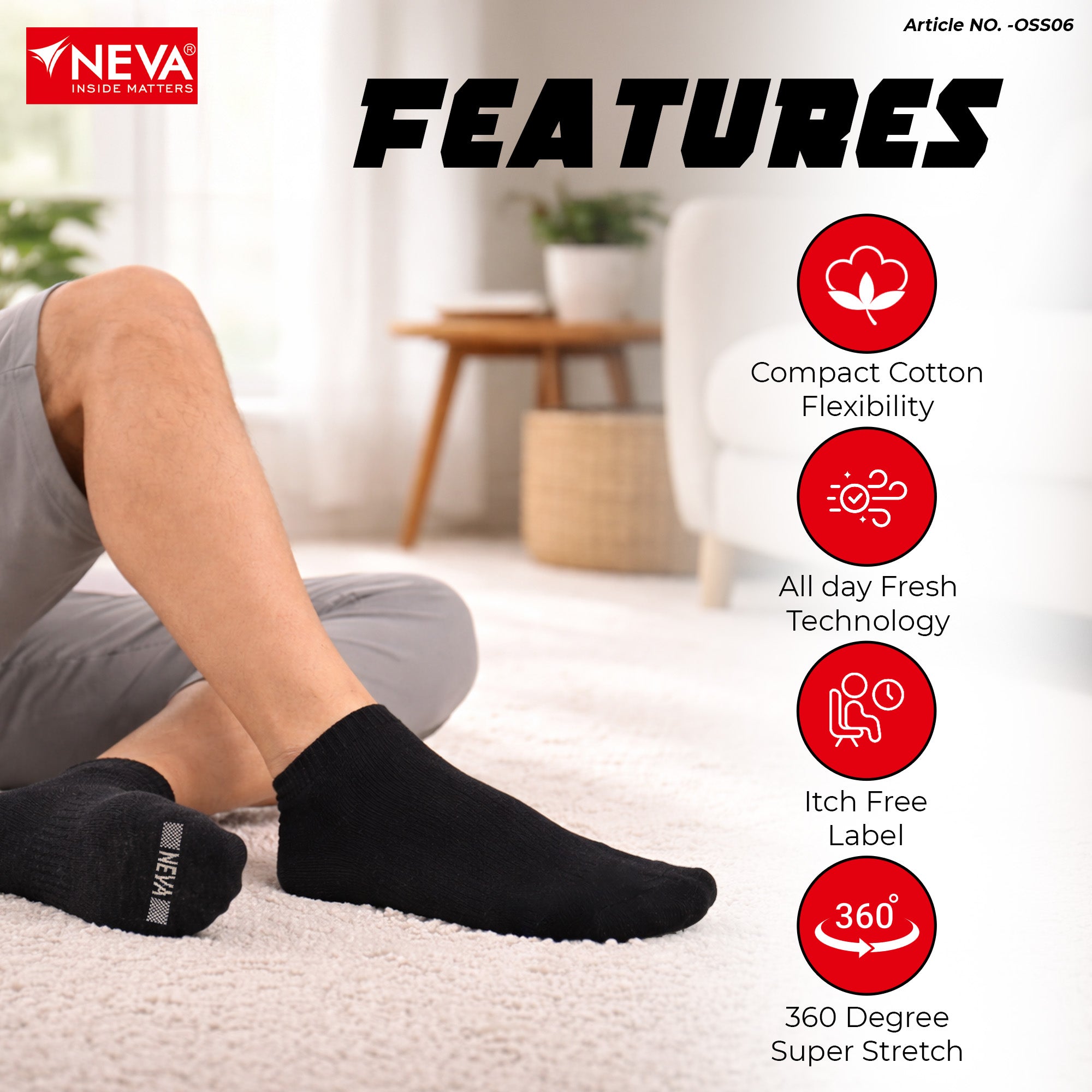 Sports Ankle Length Socks (Pack of 6)