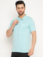 Neva Men Polo Neck Half Sleeves T-shirt Solid Pattern Chest Pocket