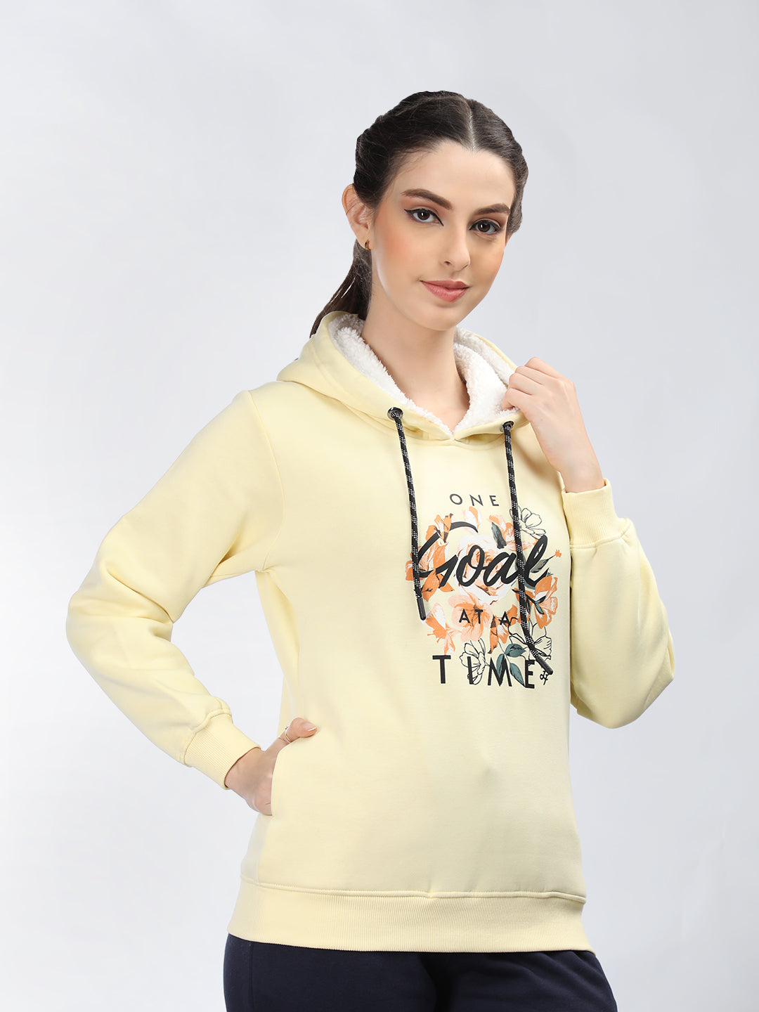 Neva Women Hoody Neck Full Sleeves Sweatshirt Printed pattern