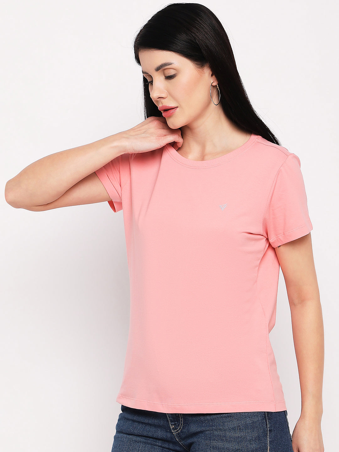 Neva Women T-shirt Half sleeves Round Neck Solid pattern Regular Fit