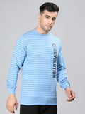 Neva Men Hoody Neck Full Sleeves Sweatshirt Typography with Stripes pattern