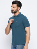 Neva Men Polo Neck Half Sleeves T-shirt Solid Pattern Chest Pocket