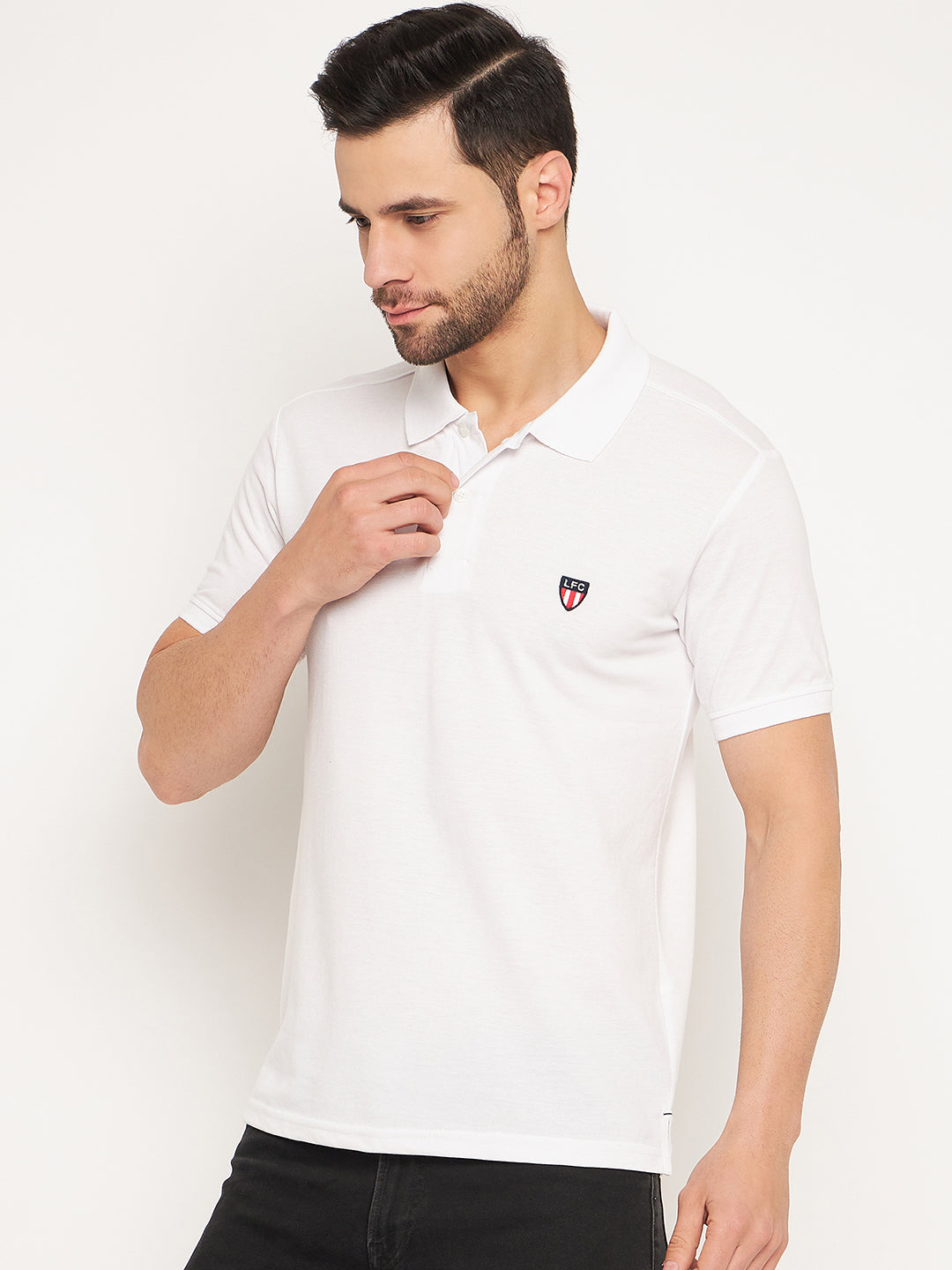 Neva Men Polo Neck Half Sleeves T-shirt Solid pattern