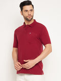 Neva Men Polo Neck Half Sleeves T-shirt Solid Pattern Chest Pocket