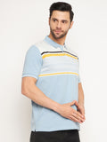 Neva Men Polo Neck Half Sleeves T-shirt Color Block pattern