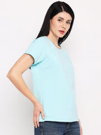 Neva Women T-shirt Half sleeves Round Neck Solid pattern Regular Fit