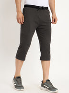 Neva Men Capri Elasticated drawstring waistband side pockets solid pattern