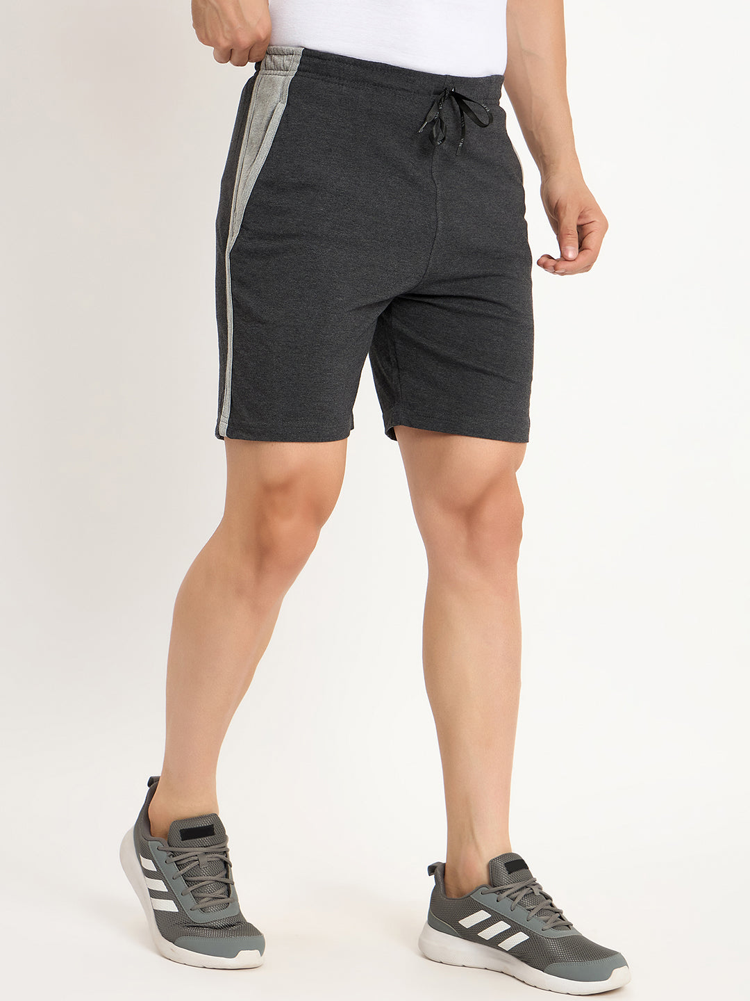 Neva Men Bermuda Elasticated drawstring waistband side pockets solid pattern