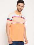 Neva Men Polo Neck Half Sleeves T-shirt Color Block pattern
