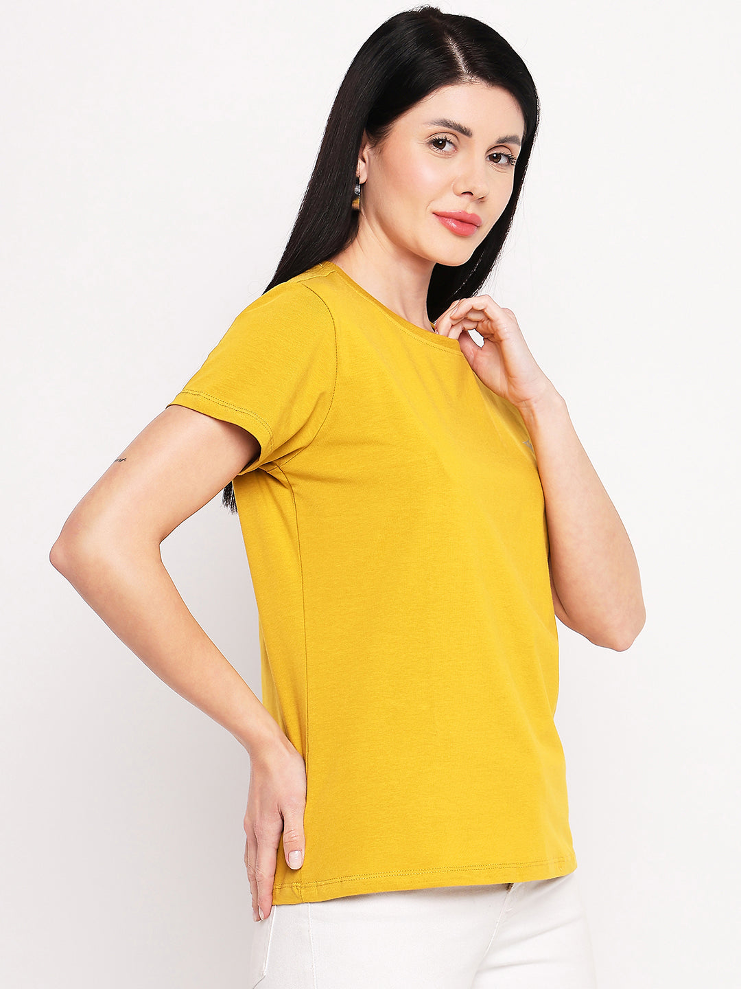 Neva Women T-shirt Half sleeves Round Neck Solid pattern Regular Fit