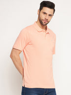 Neva Men Polo Neck Half Sleeves T-shirt Solid Pattern Chest Pocket