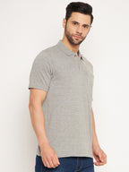 Neva Men Polo Neck Half Sleeves T-shirt Solid Pattern Chest Pocket