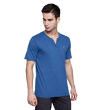 Henley Neck T-Shirt For Men- Denim Millange