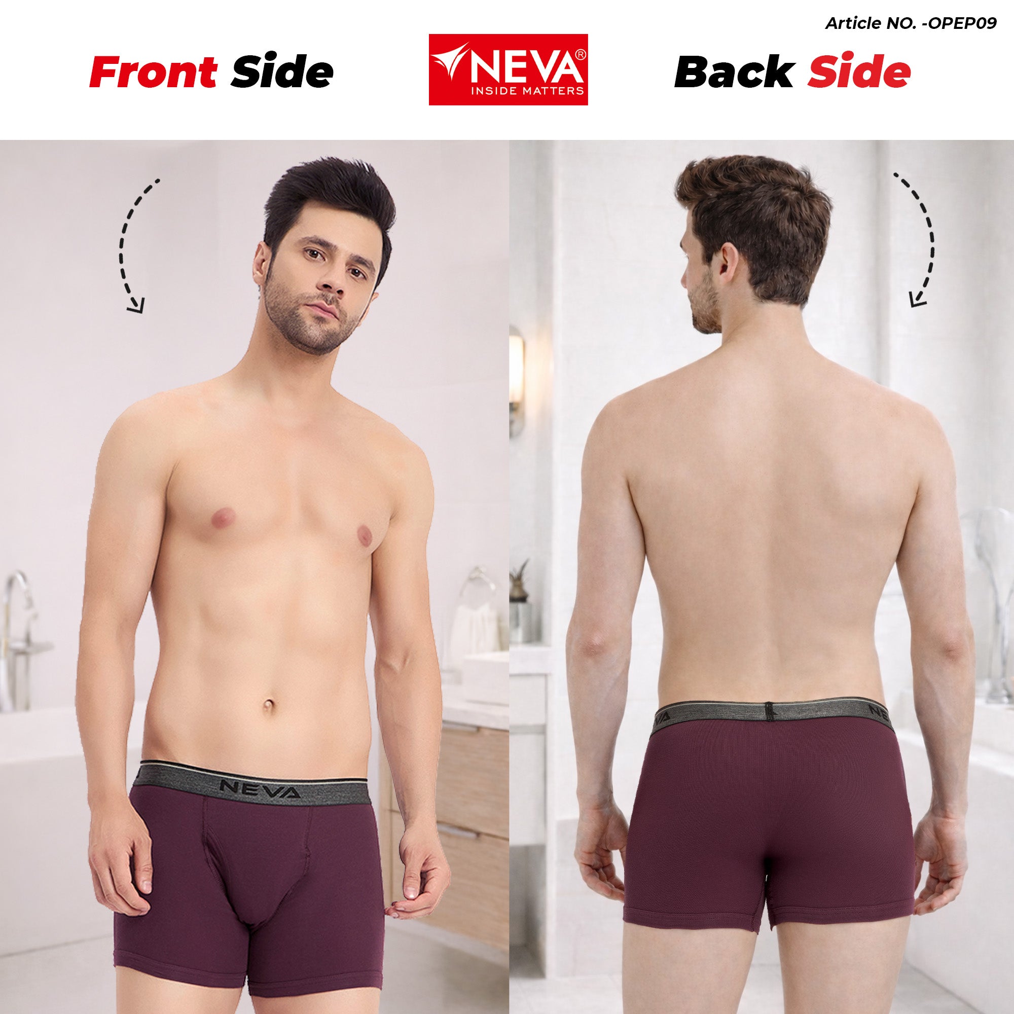 Rib Knit Top Elastic Trunk (Pack of 4)