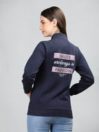 Neva Women T-Neck Full Sleeves Sweatshirt Typography on Front and Back pattern