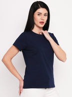 Neva Women T-shirt Half sleeves Round Neck Solid pattern Regular Fit