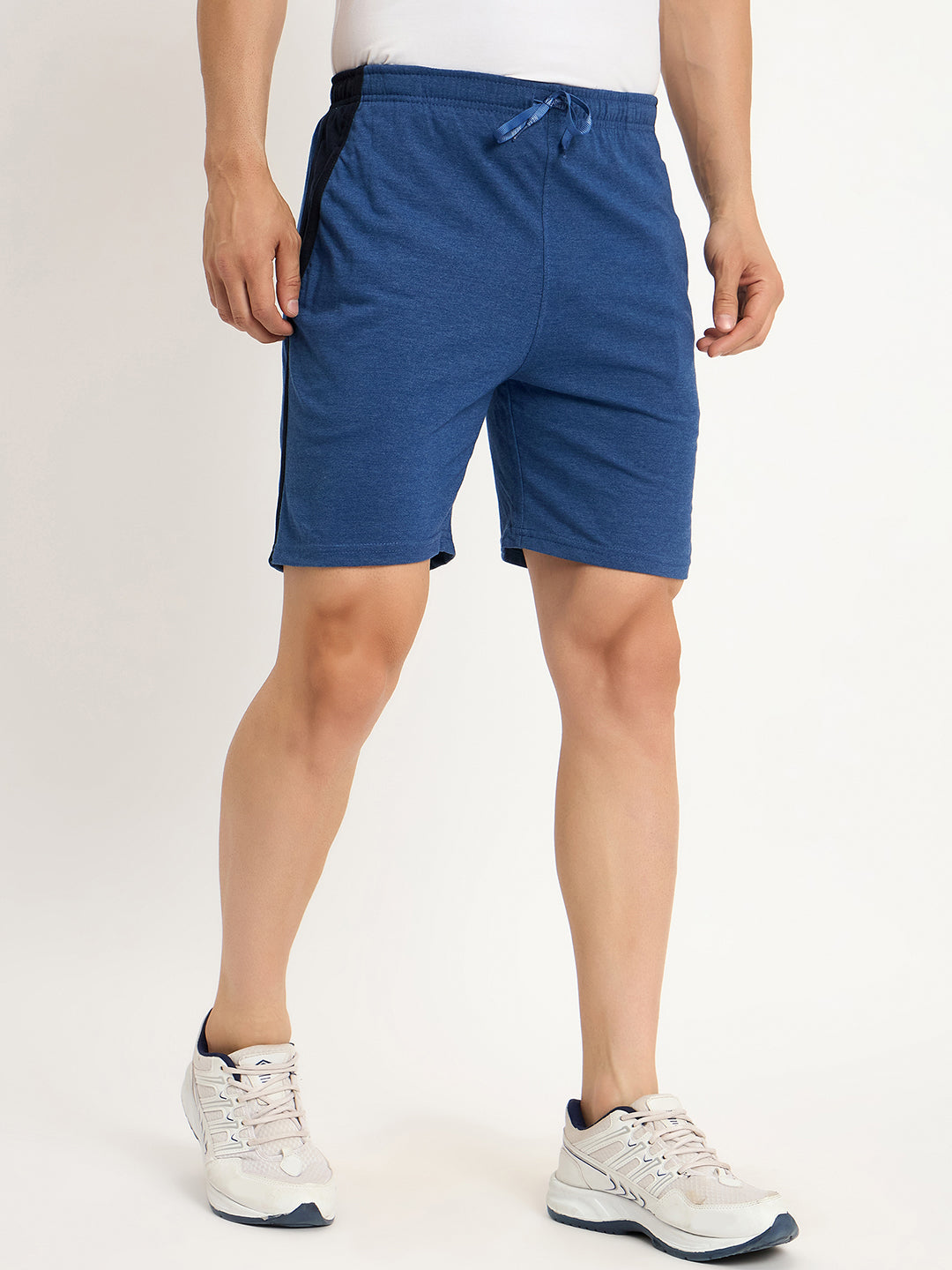 Neva Men Bermuda Elasticated drawstring waistband side pockets solid pattern