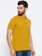 Neva Men Polo Neck Half Sleeves T-shirt Solid Pattern Chest Pocket