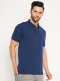 Neva Men Polo Neck Half Sleeves T-shirt Solid Pattern Chest Pocket