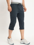 Neva Men Capri Elasticated drawstring waistband side pockets solid pattern